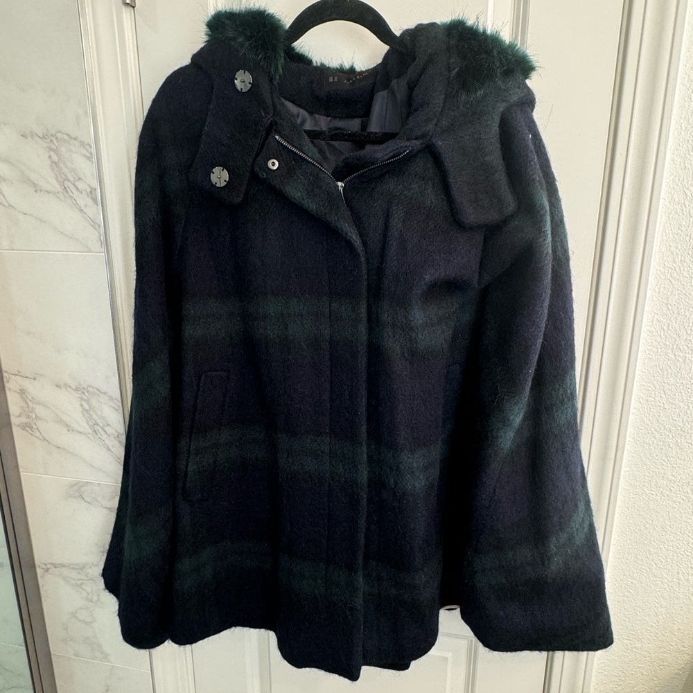 Zara Women’s wool cape zip coat